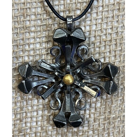 Y2K Gothic Victorian Style Cross Silver Tone Pendant Necklace Whimsigoth - Picture 6 of 9